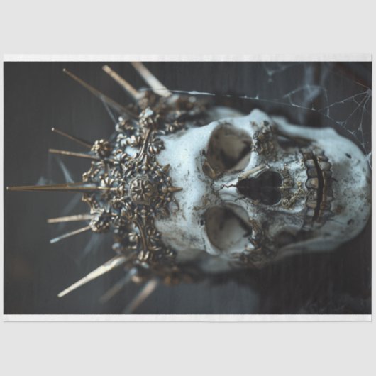 Gotische Skelet Schedel Decoupage Tissue Paper Tissuepapier (Voorkant)