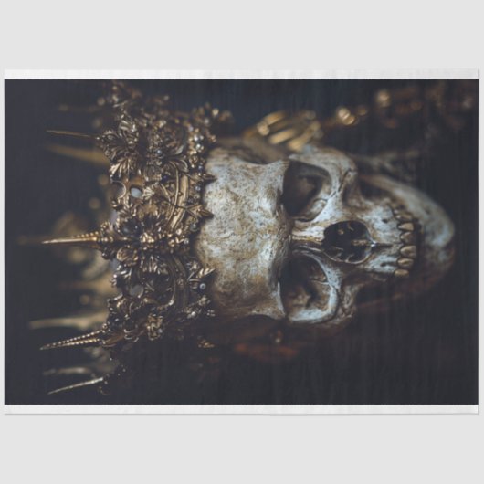 Gotische Skelet Schedel Decoupage Tissue Paper Tissuepapier (Voorkant)