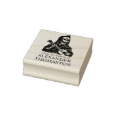 Gotische skelet speelt gitaar Bibliotheek Boek Naa Rubberstempel (Stempel)