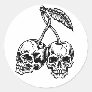 Gotische Skelet Vlinder en Skelet Hand Ronde Sticker