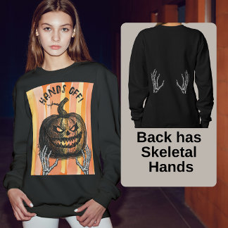 Gotische skeletachtige handen macabere Jack-o-lant Trui