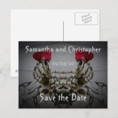 Gotische skeletillusie Save the Date Aankondigingskaart (Voorkant / Achterkant)
