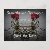 Gotische skeletillusie Save the Date Aankondigingskaart (Voorkant)