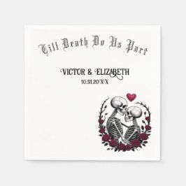 Gotische skeletliefhebbers tot de dood ons scheidt servet