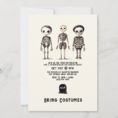 Gotische Skeletten Halloween Party Kaart (Voorkant)