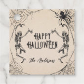  Gotische Skeletten Spider Halloween Party Bedankjes Labels (Voorkant)