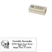  Gotische Skull Skelet Retouradres Rubberstempel (Gestempeld)