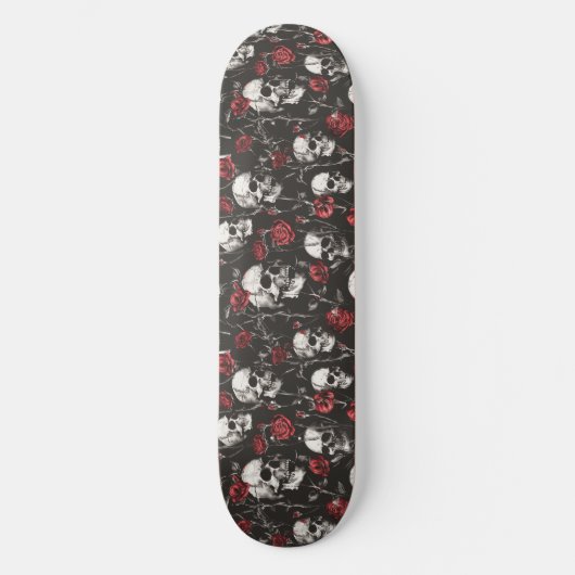 Gotische Skulls en Rozen Skateboard (Voorkant)