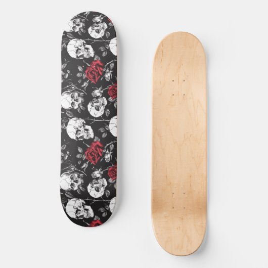 Gotische Skulls en Rozen Skateboard (Voorkant)