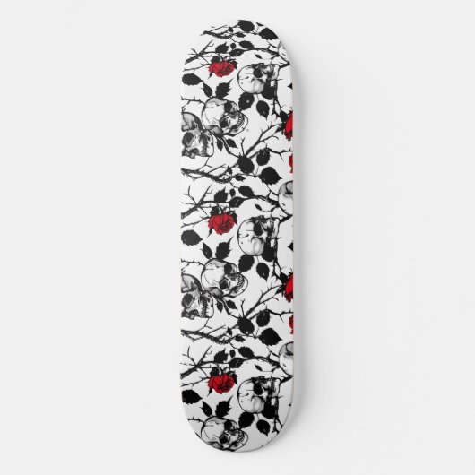 Gotische Skulls en Rozen Skateboard (Voorkant)