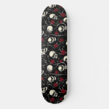 Gotische Skulls en Rozen Skateboard