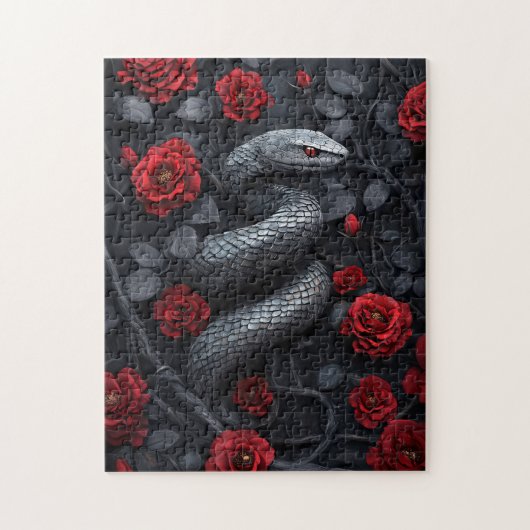 Gotische slang en Rozen Legpuzzel (Verticaal)