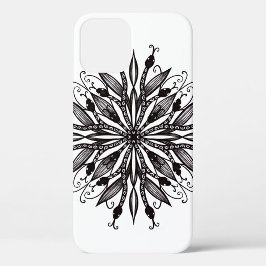 Gotische Snake Mandala Tattoo Zwart-wit Case-Mate iPhone Case (Achterkant)