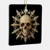Gotische sneeuwvlok en schedel keramisch ornament (Rechts)