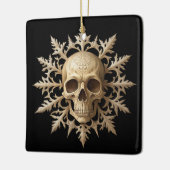 Gotische sneeuwvlok en schedel keramisch ornament (Links)