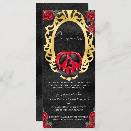 Gotische Sneeuwwitje Sprookje Poison Appel Menu (Voorkant / Achterkant)