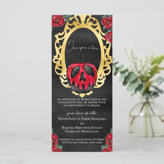 Gotische Sneeuwwitje Sprookje Poison Appel Menu (Staand voorkant)