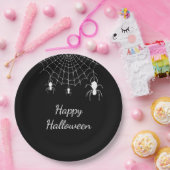 Gotische Spinnen Eenvoudig Zwart Wit Gelukkig Hall Papieren Bordje (Feest)