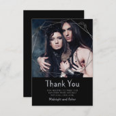 Gotische Spinnen Foto Bruiloft Bedankkaart (Voorkant / Achterkant)