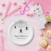 Gotische Spinnen Zwart Wit Halloween Party Papieren Bordje (Feest)