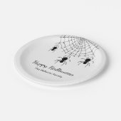 Gotische Spinnen Zwart Wit Halloween Party Papieren Bordje (Gekanteld)