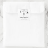 Gotische Spinnen Zwart Wit Halloween Party Vierkante Sticker (Tas)