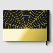 Gotische spinnenweb Custom Huwelijk zwart goud fol Gastenboek (Achterkant)