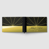 Gotische spinnenweb Custom Huwelijk zwart goud fol Gastenboek (Volledig)