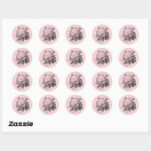 Gotische Spinnenweb met Rozen | Roze Halloween Ronde Sticker (Vel)