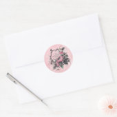 Gotische Spinnenweb met Rozen | Roze Halloween Ronde Sticker (Envelop)