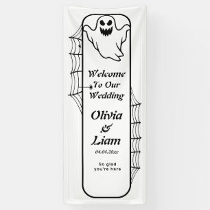 Gotische spook Halloween bruiloft welkomstbord, li Spandoek