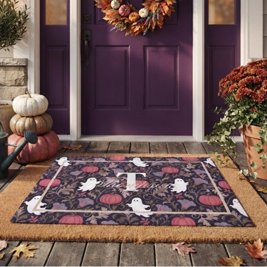 Gotische spook herfst monogram deurmat