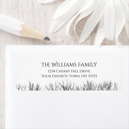 Gotische spookachtige Bossen Halloween retouradres Etiket (Insitu)