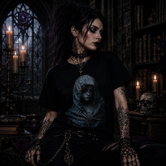 Gotische spookachtige Tri-Blend shirt