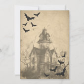  gotische spookhuis Halloween Adult Party Kaart (Achterkant)