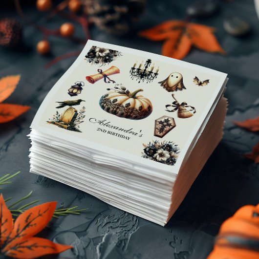  Gotische Spooky 2e Verjaardag Halloween Servet