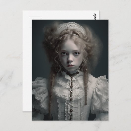 Gotische Spooky Blond Kind Briefkaart (Voorkant / Achterkant)
