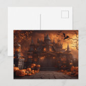 Gotische Spooky Halloween Huis Enge Mansion Briefkaart (Voorkant / Achterkant)