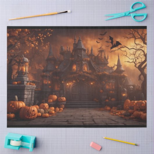 Gotische Spooky Halloween Huis Enge Mansion Tissuepapier (Craft)