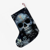 Gotische Spooky Kerstmis schedel Kleine Kerstsok (Achterkant (Hangend))