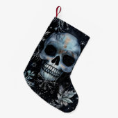 Gotische Spooky Kerstmis schedel Kleine Kerstsok (Voorkant (Hangend))
