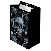 Gotische Spooky Kerstmis schedel Medium Cadeauzakje (Achterkant Gekanteld)