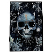 Gotische Spooky Kerstmis schedel Medium Cadeauzakje (Voorkant)