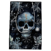 Gotische Spooky Kerstmis schedel Medium Cadeauzakje (Achterkant)