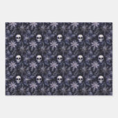 Gotische Spooky Kerstmisschedels Inpakpapier Vel (Voorkant)