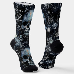 Gotische Spooky Kerstmisschedels Sokken