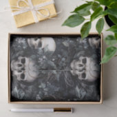 Gotische Spooky Kerstmisschedels Tissuepapier (Geschenk)