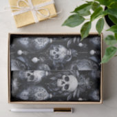 Gotische Spooky Kerstmisschedels Tissuepapier (Geschenk)