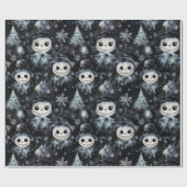 Gotische Spooky Kerstmissneeuwman Cadeaupapier (Vlak)