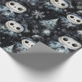 Gotische Spooky Kerstmissneeuwman Cadeaupapier (Hoek)